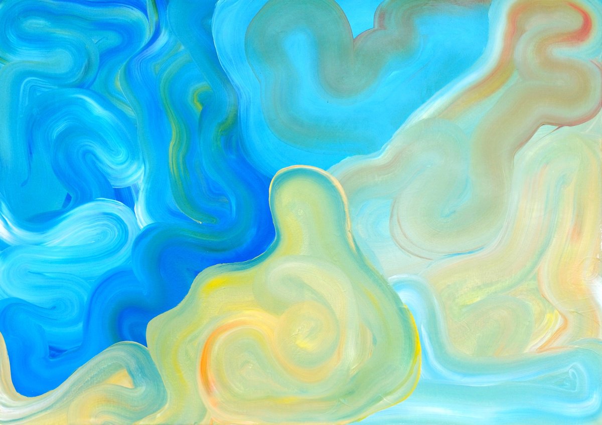 Abstract Acrylic Painting By Stanislav Bojankov, 28 X 20", Rhythm Of Body-I, Original Artwork