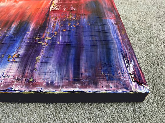 "Cut It Together" - Save As A Series - Original Large PMS Abstract Triptych Oil Paintings On Canvas - 72" x 24"