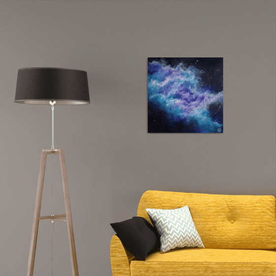 Space Oddity - Finger-painted Acrylic Space Art