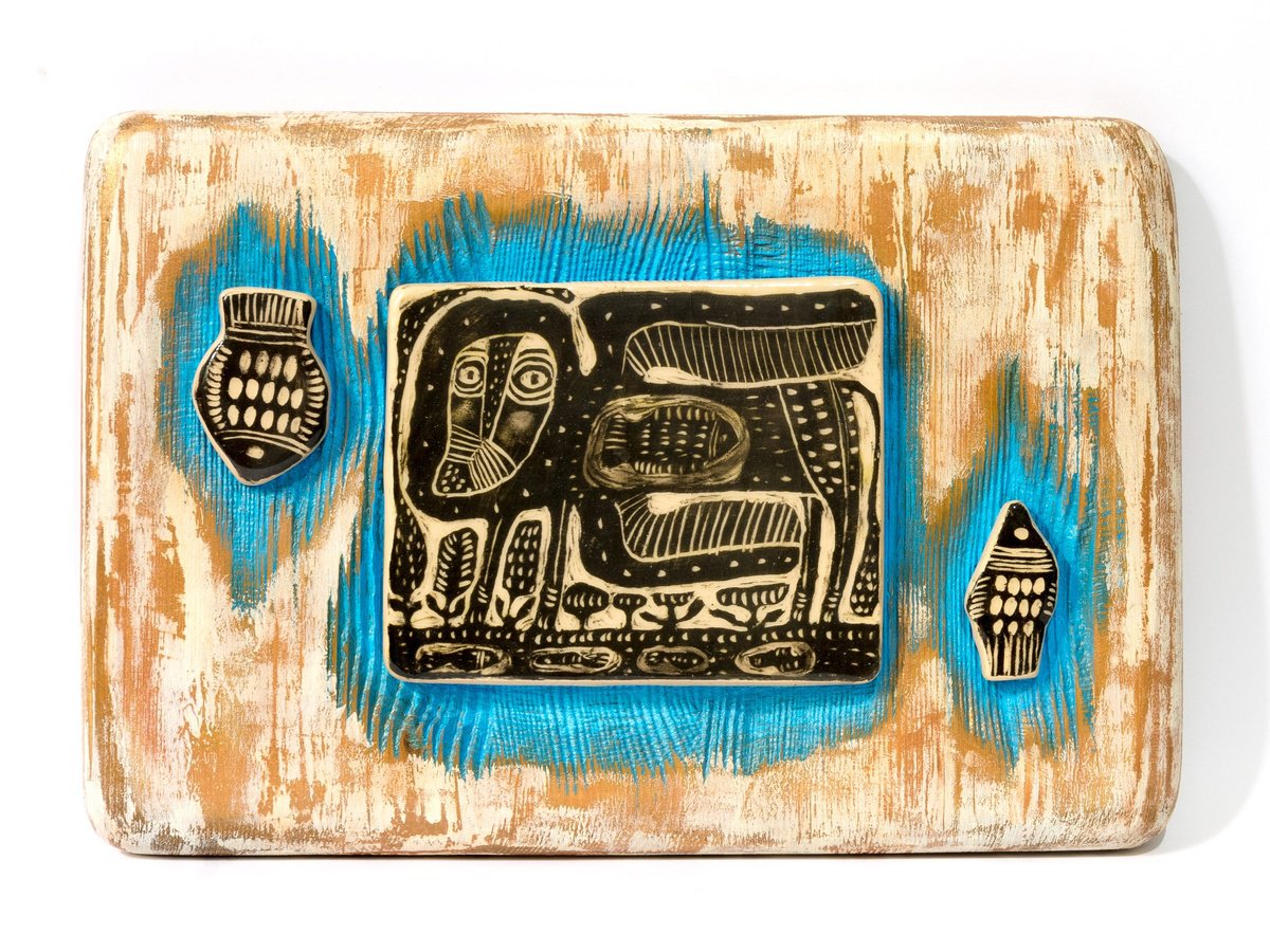 Naive Animal Sculpture By Yuliia Dunaieva, 10 X 7", Lion, Original Artwork