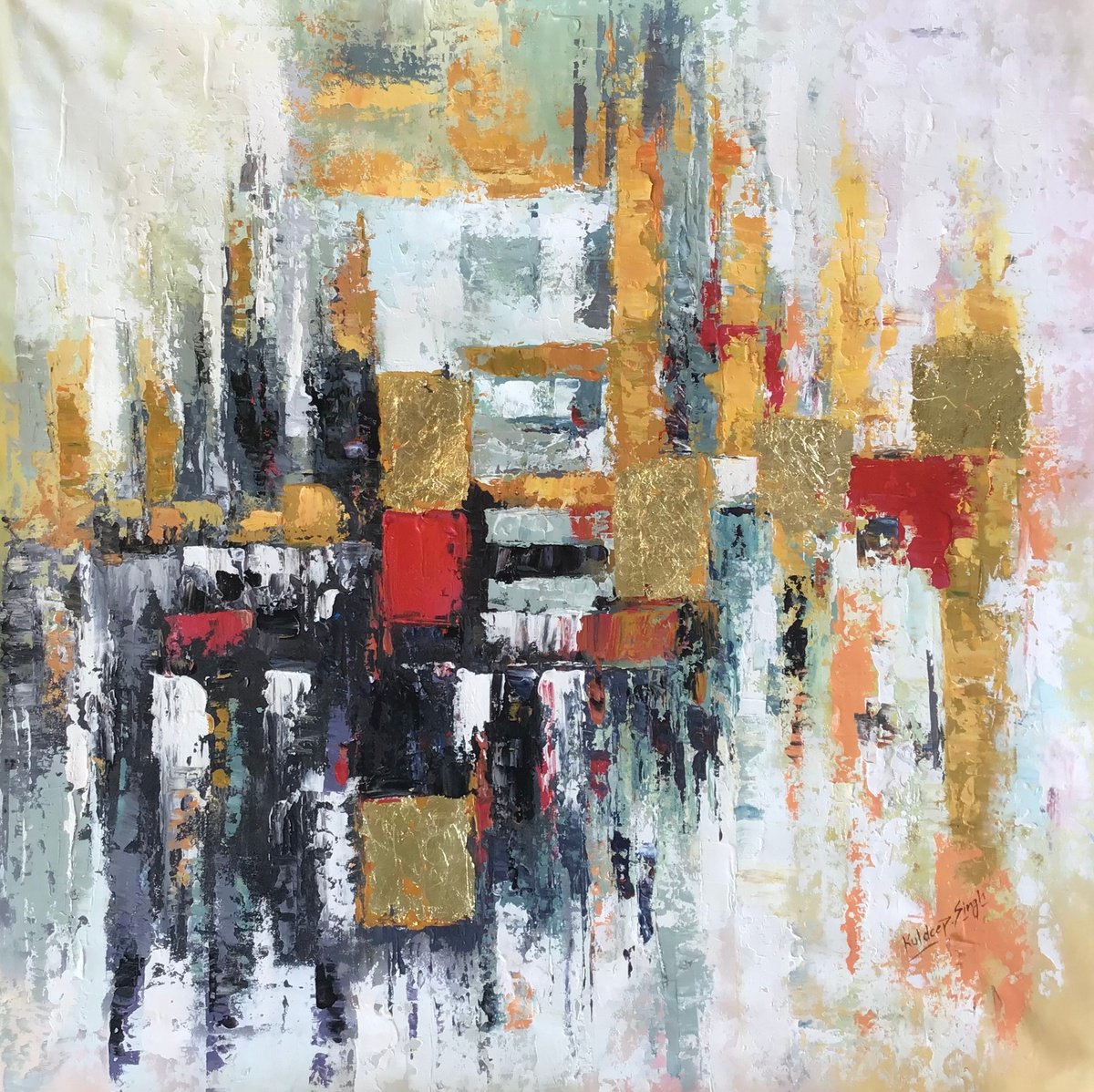 Abstract painting by Kuldeep Singh