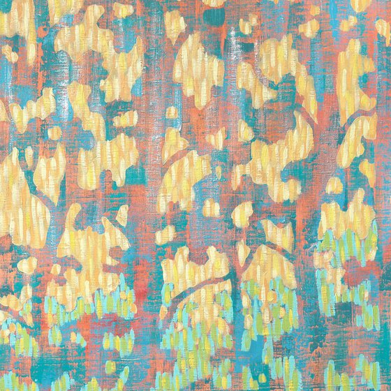 Warm Sunset in the Oriental Forest