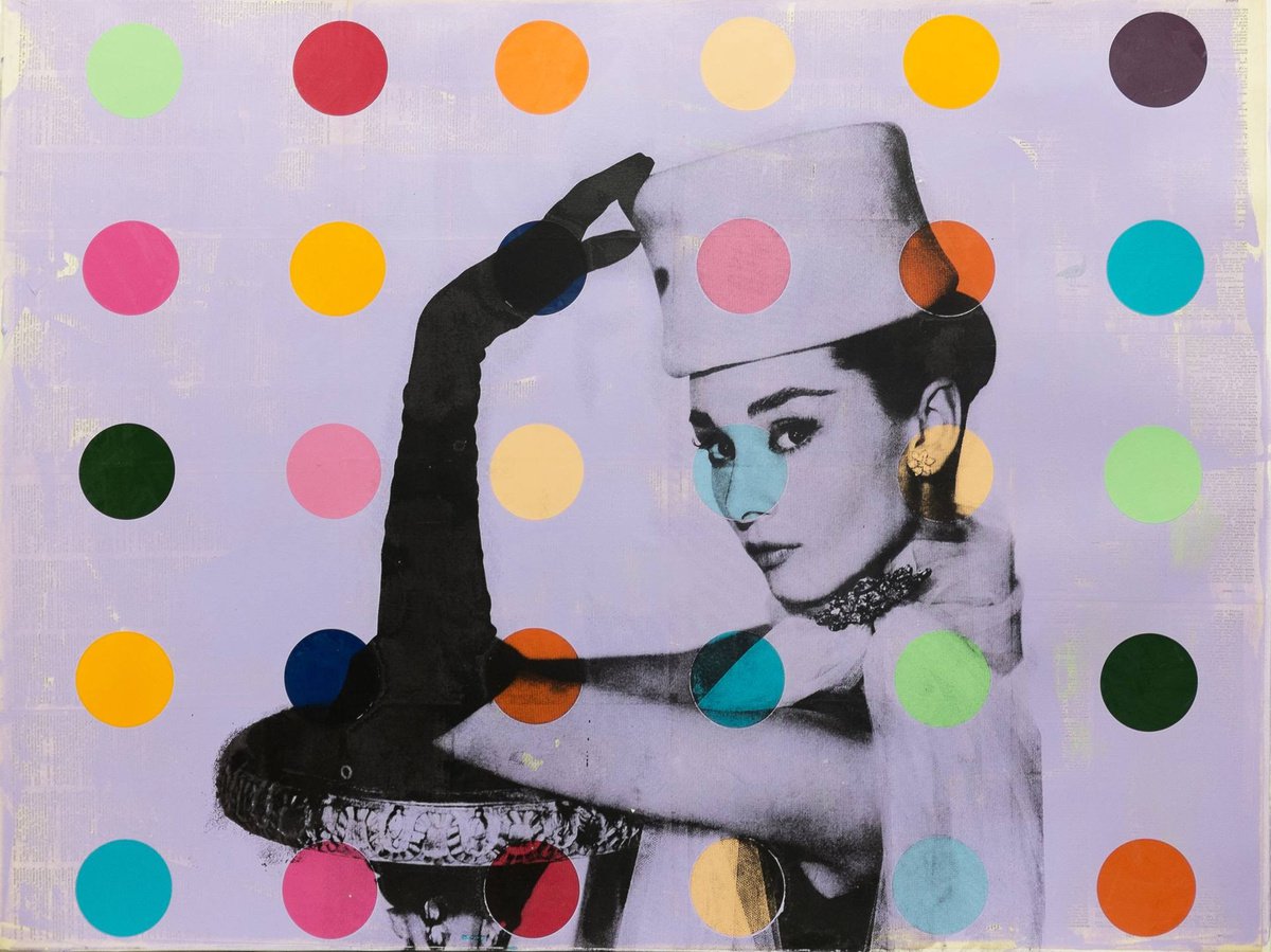 Audrey Hepburn x Dots III Painting by Dane Shue by Dane Shue