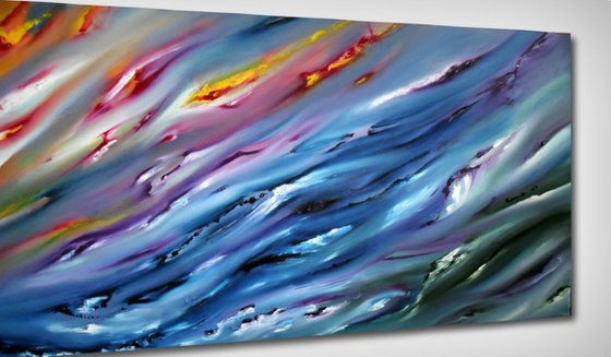 Gioco del vento - 120x60 cm,  LARGE XXL, Original abstract painting, oil on canvas