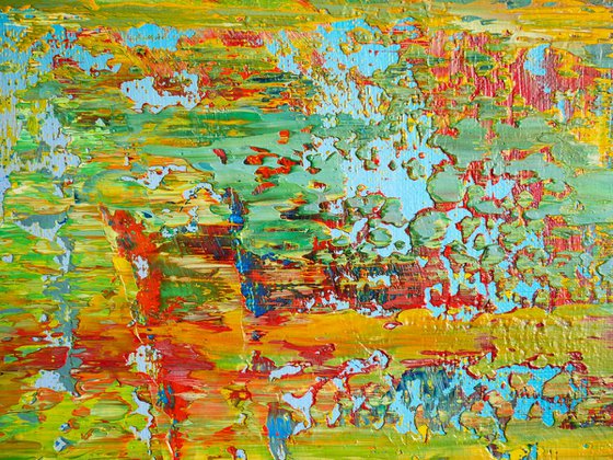 50x70 cm | 19.5x27.5″ Green abstract painting Original canvas art