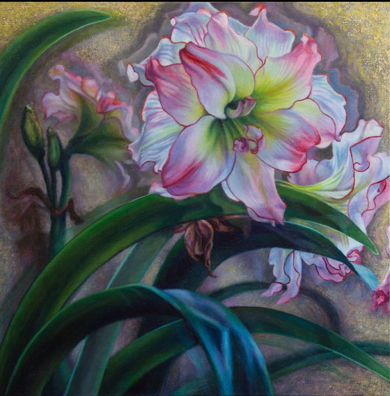 Pink Amaryllis Triptych