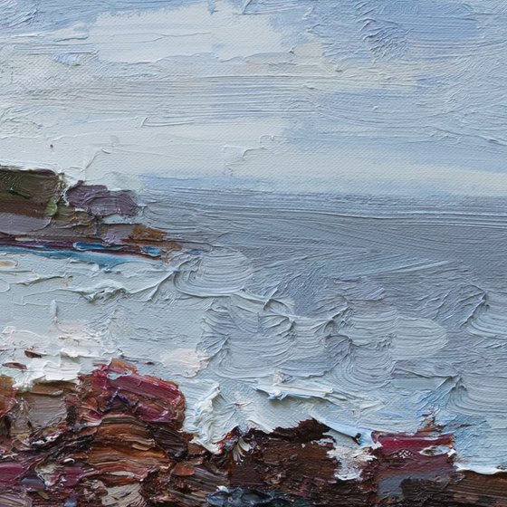 Seashore painting Old Chersonesos Original oil seascape painting