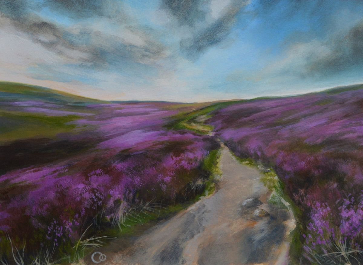 Moorland Landscape Original Acrylic Painting by Veronique Oodian