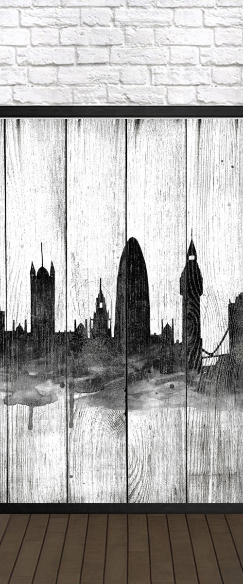 London with wood effect by Luba Ostroushko