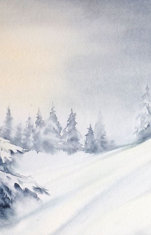 Winter Is Coming - Winter Land by Olga Beliaeva Watercolour