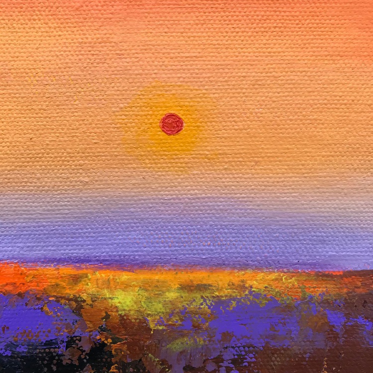 Orange Sunset Abstract Landscape Painting Artfinder