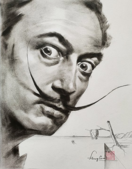 Drawing Portrait of Salvador Dali