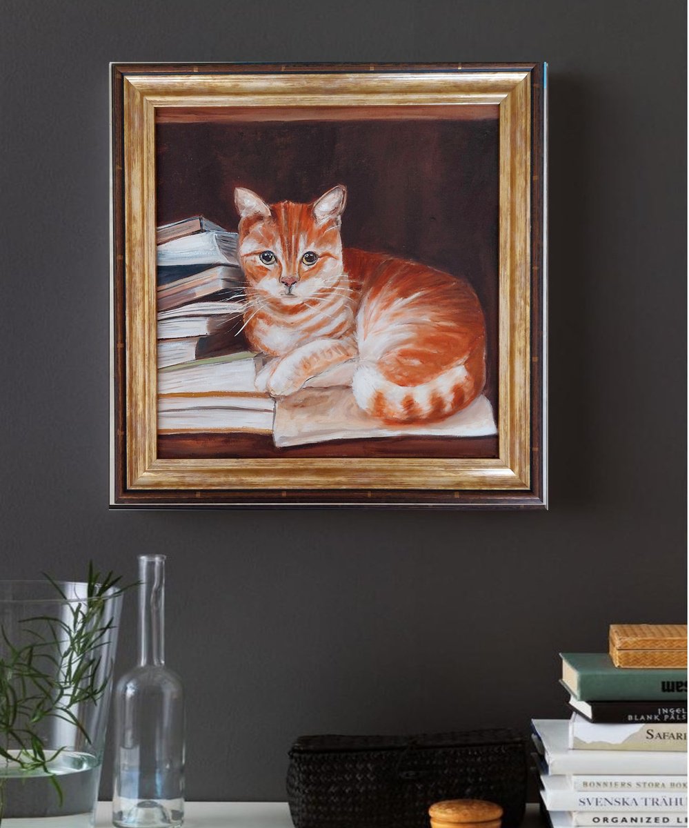 Impressionistic Animal Oil Painting By Ira Whittaker, 15 X 15, I Am Here..., Original Artwork