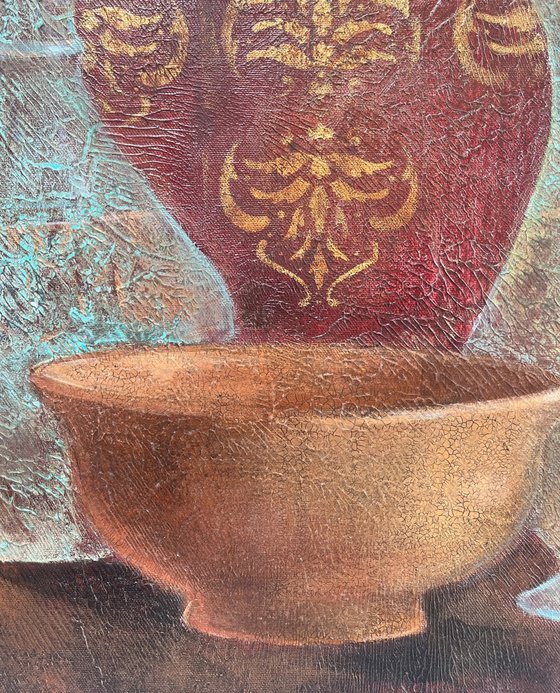 Copper Pots and Terracotta bowl