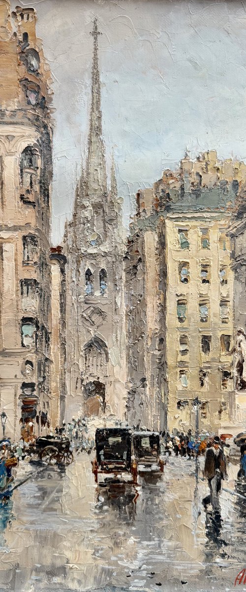Old New York. After rain. by Irina Alexandrina