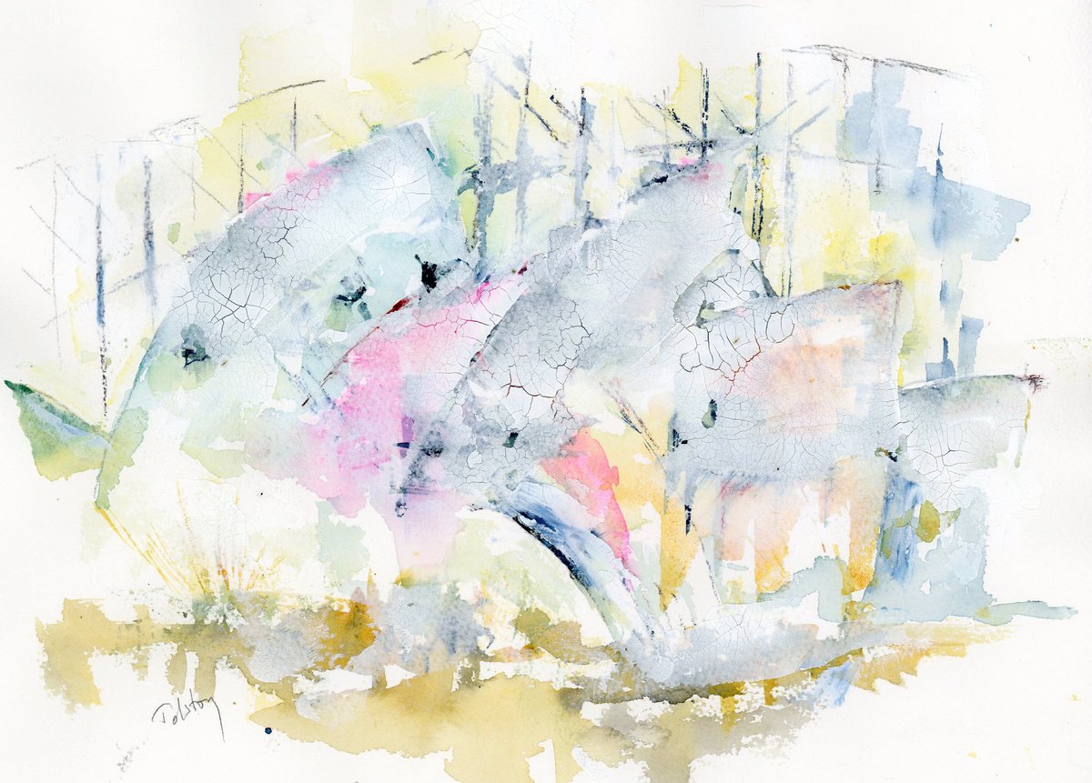 Impressionistic Cityscapes Watercolour By Alex Tolstoy, 14 X 10, Colorful Sydney Opera House, Original Artwork