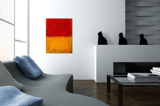 Red orange abstract painting RO487