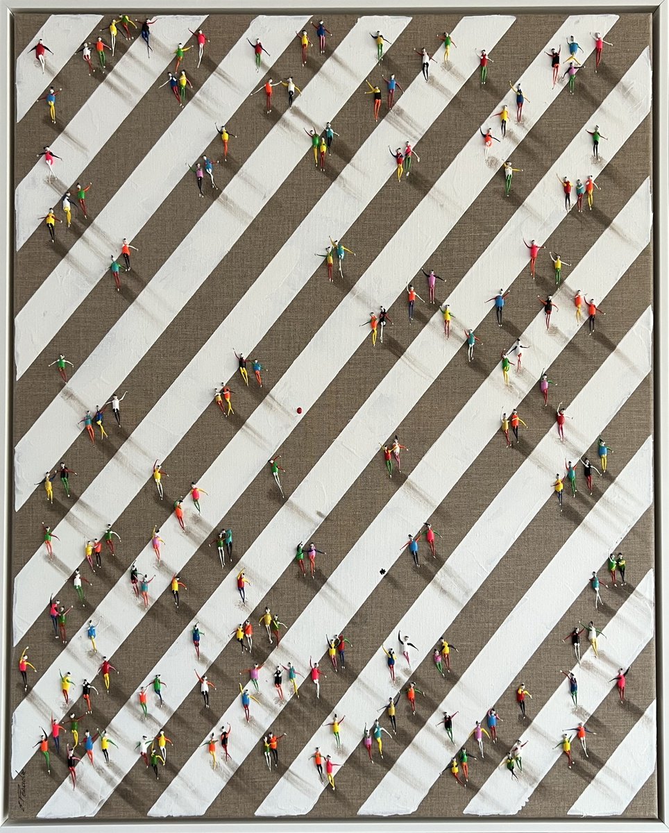 Abstract Portrait Acrylic Painting By Eka Peradze, 33 X 41, Freedom Crosswalk Eka Peradze, Original Artwork