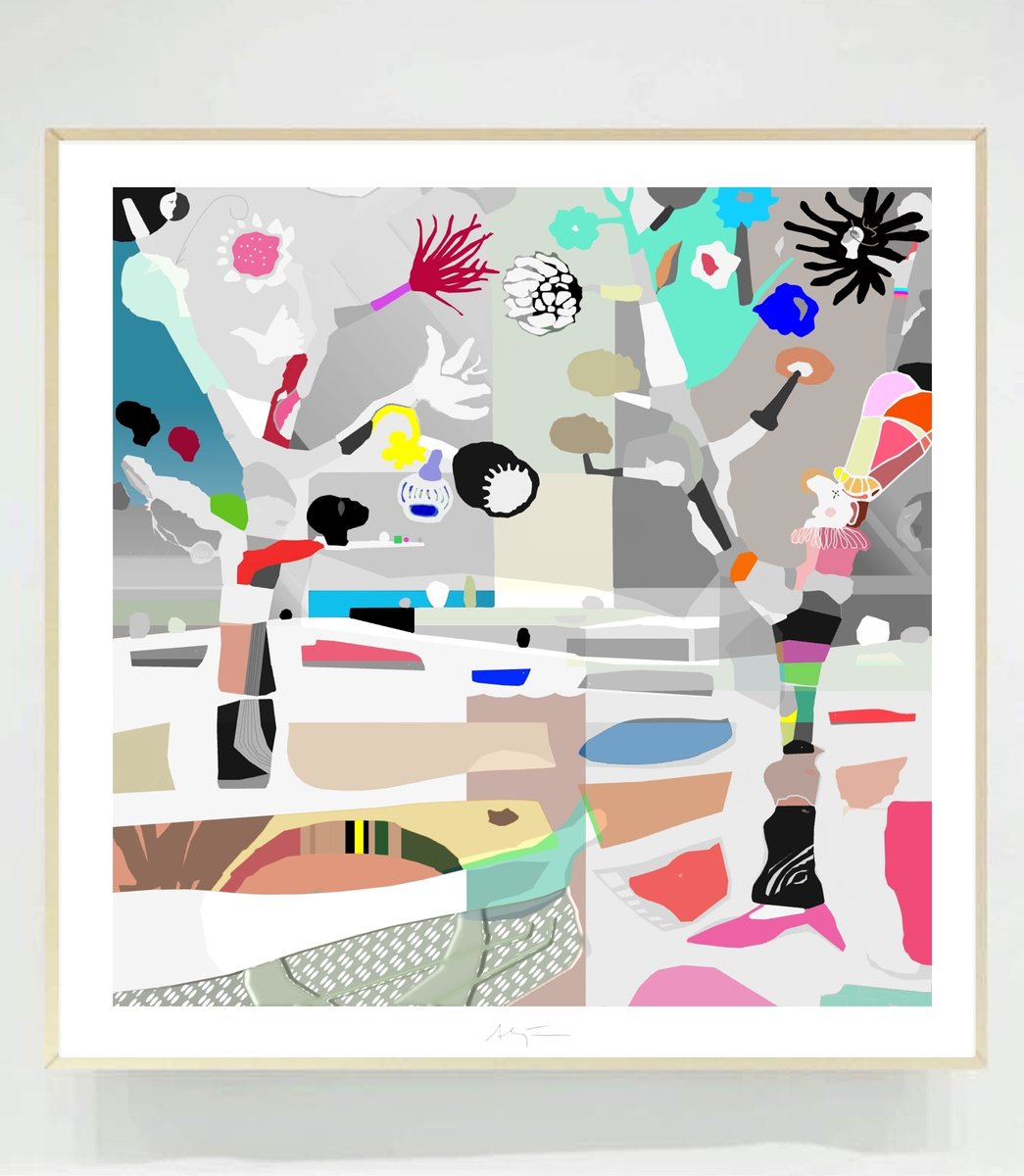 Urban And Pop Landscape Giclee Print By Alejos, 17 X 17, Divertrees, Original Artwork