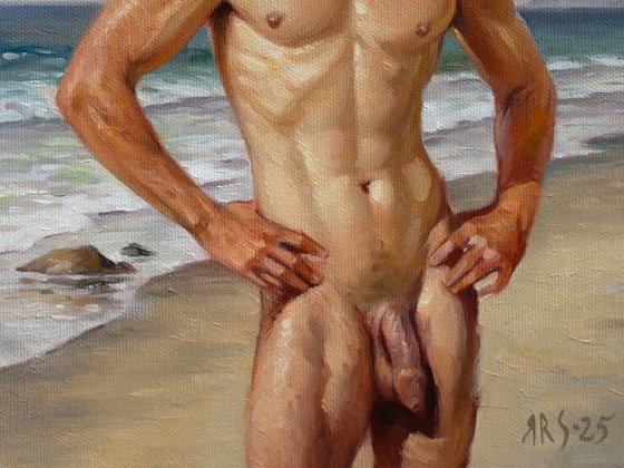 NAKED MAN BY THE SEA