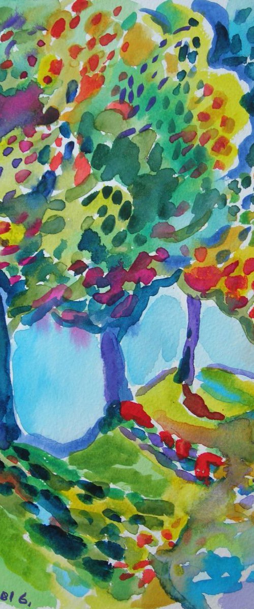 Canopy of trees - watercolours by Maja Grecic