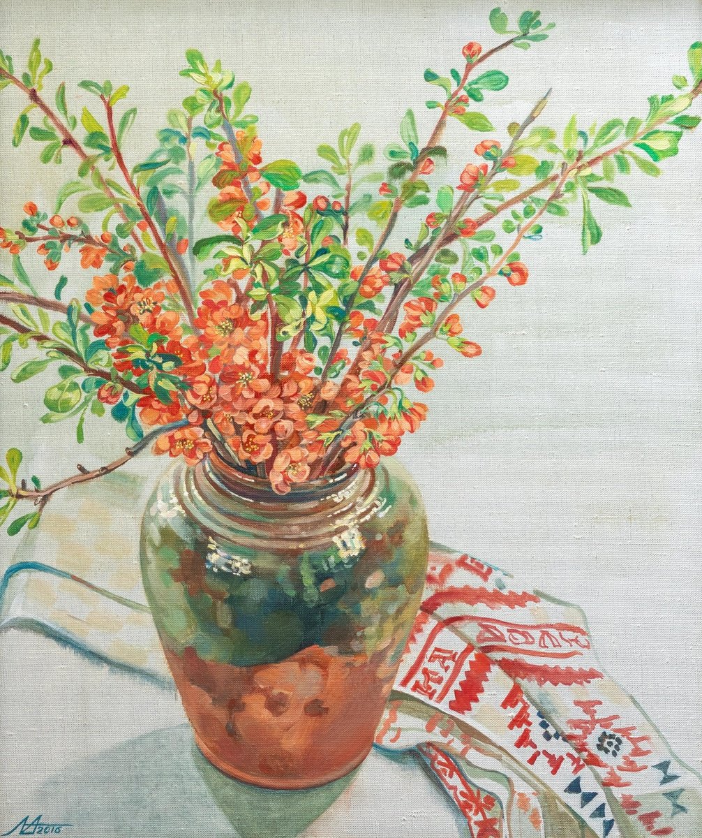 Photorealistic Still Life Oil Painting By Alona Lesnichenko, 24 X 28, Spring, Original Artwork
