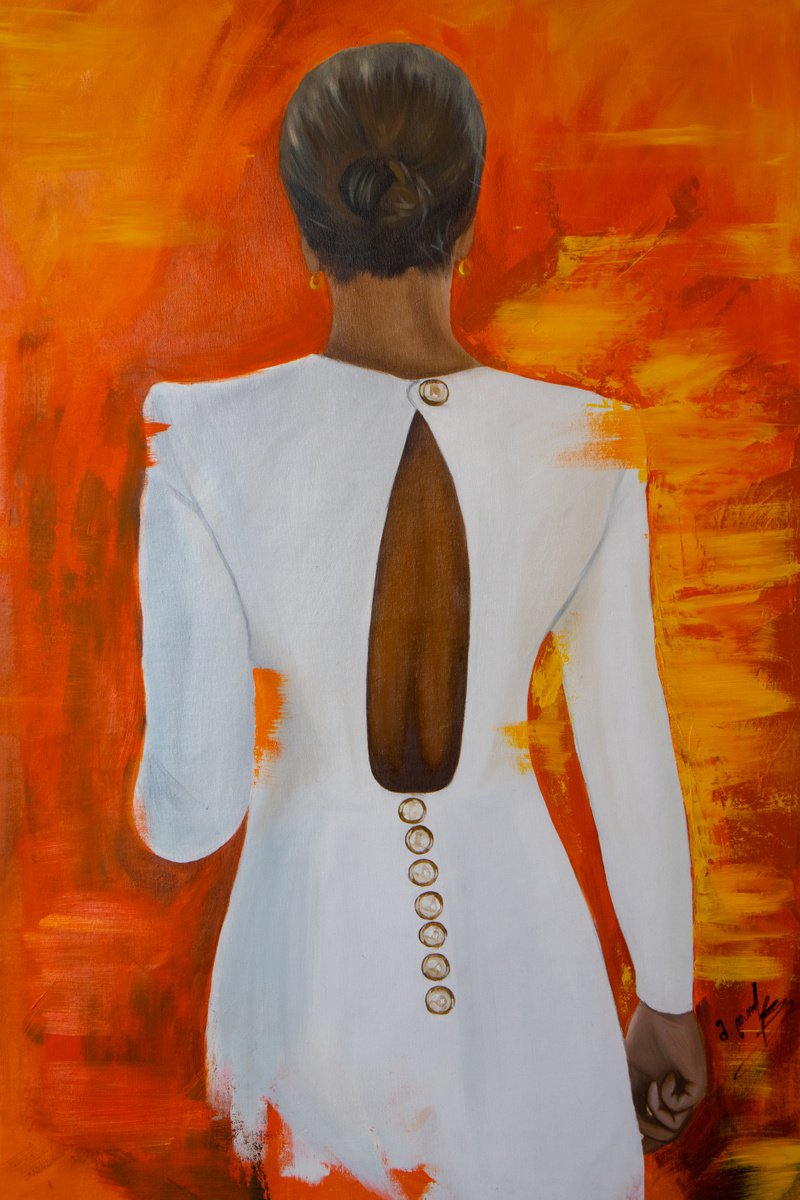 Impressionistic Portrait Oil Painting By Mariam Darchiashvili, 24 X 36", Untitled, Original Artwork