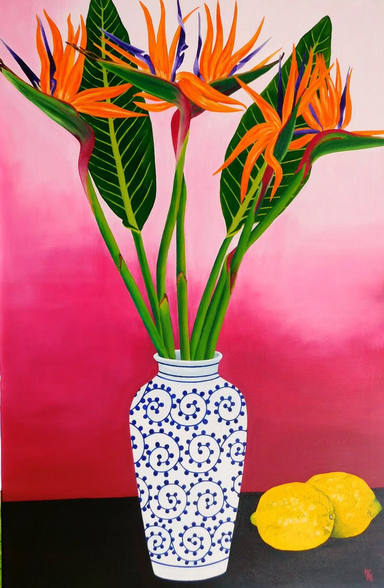 Still life with Birds of Paradise by Ruth Cowell