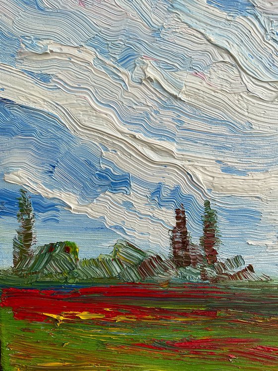 Clouds and field