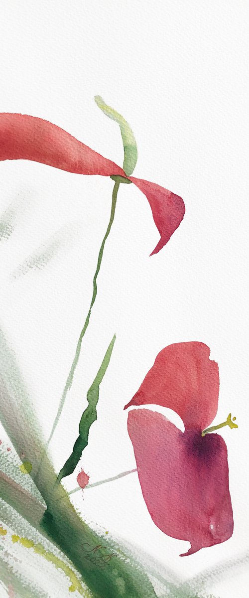 Trust. Floral shades. A series of abstract original watercolours. by Nataliia Kupchyk