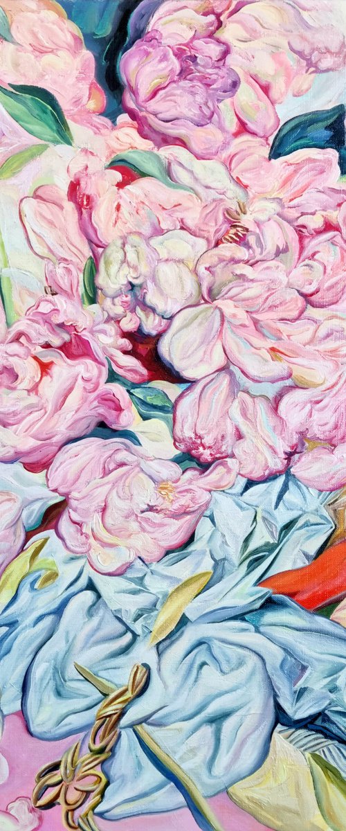 Still life with Pink flowers by Daria Galinski