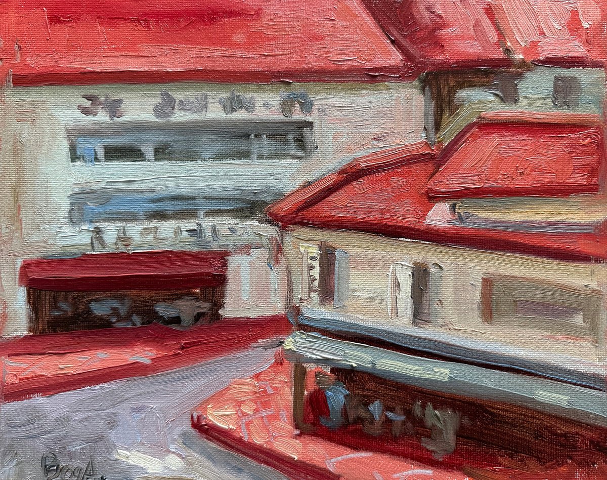 street with red roofs by Anna Bogushevskaya