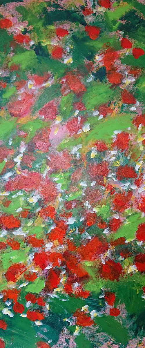 Summer Strawberry, Origainal abstract painting, Ready to hang by WanidaEm