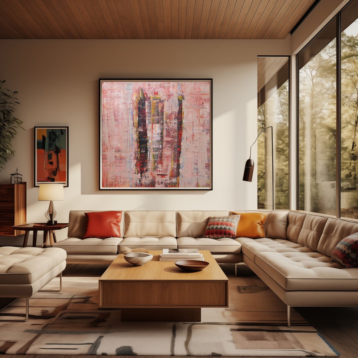 Organic Abstract Acrylic Painting By Loretta Kaltenhauser, 40 X 40", Isn