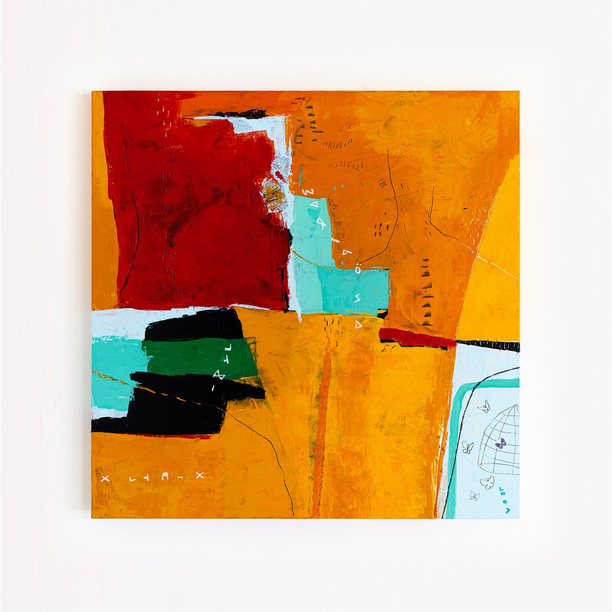 Abstract Acrylic Painting By Hyunah Kim, 36 X 36, Nabi, Original Artwork