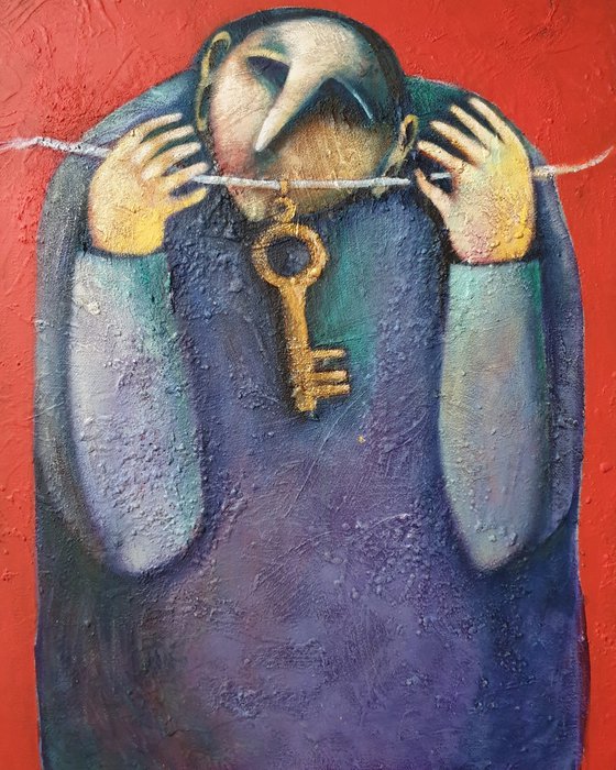 The key of life (Acrylic painting, 40x50cm, ready to hang)