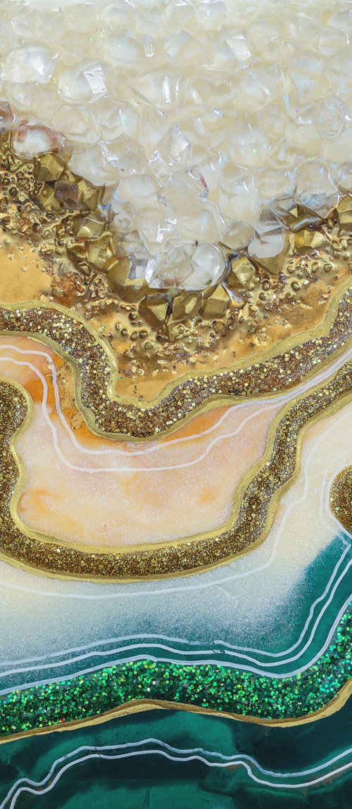 Malachite. Geode Art, Marble Art. Geode wall art, Resin art, Resin painting. by Alexandra Dobreikin