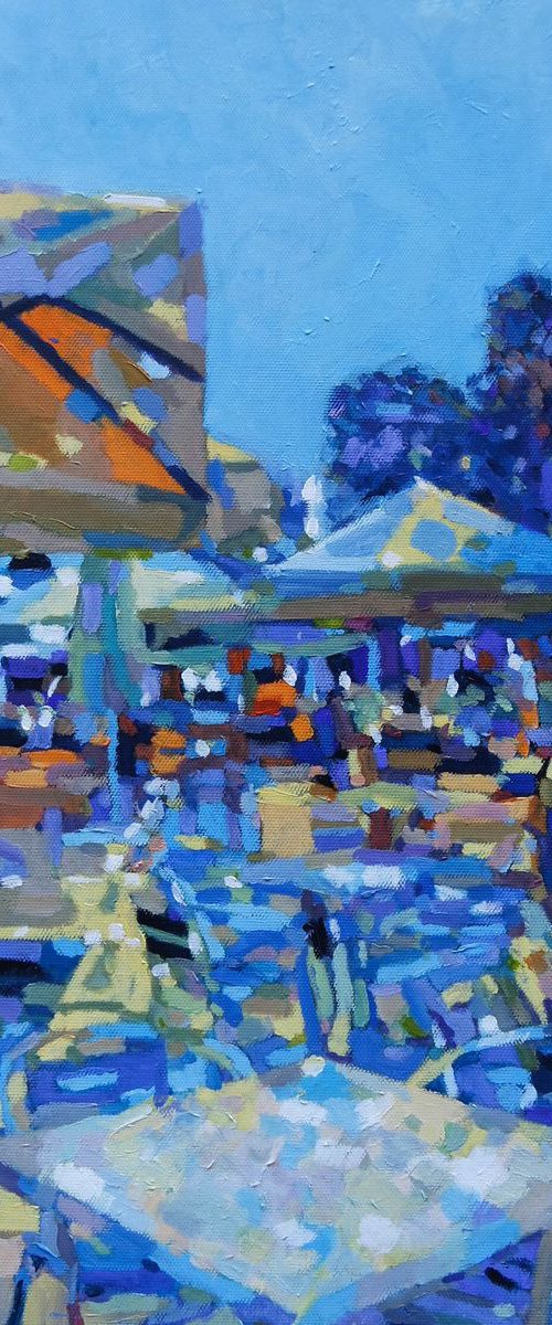 Cafe, Gozo, oil painting by Paul Edmondson