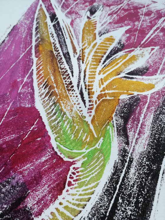 bird of paradise flower - Monotype 10