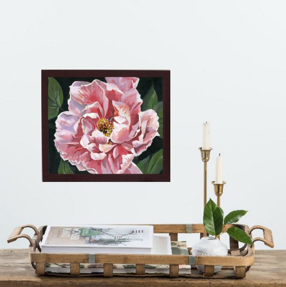 pink peony acrylic floral