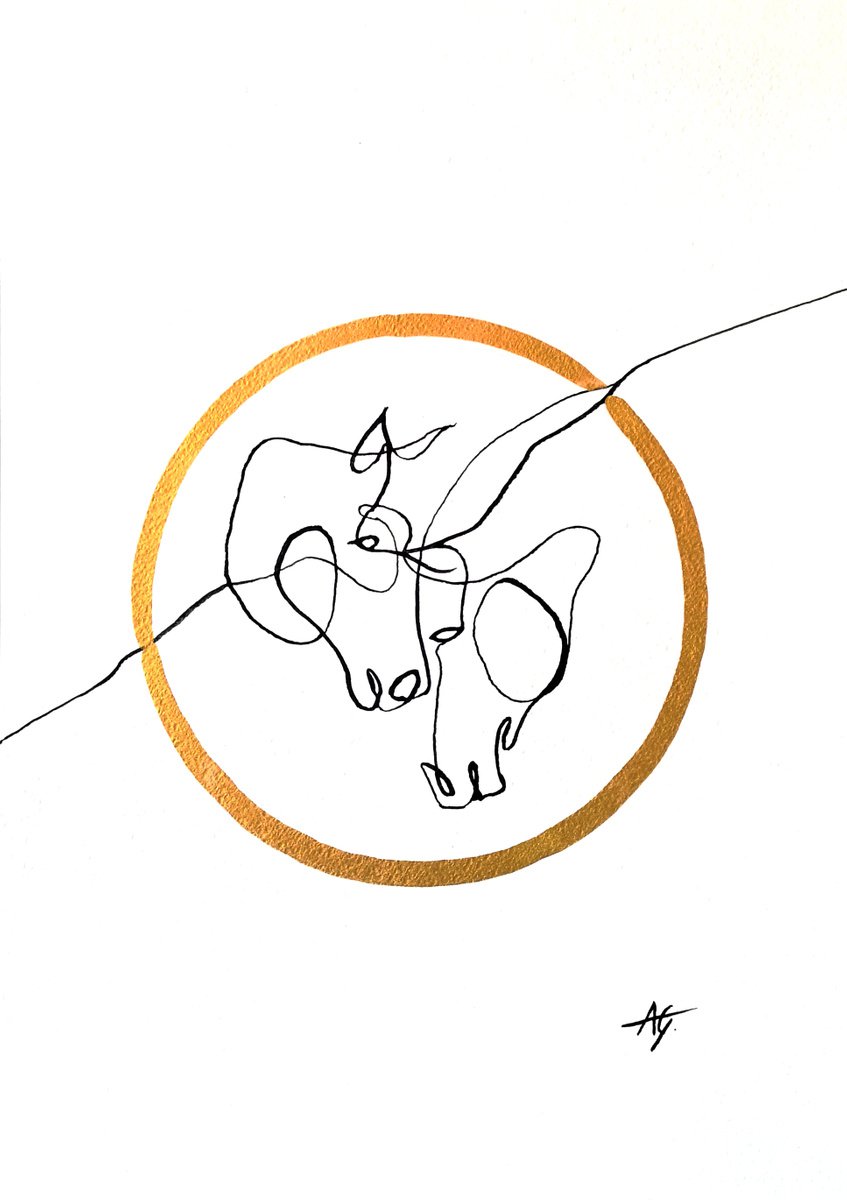 Animal Ink Drawing By Aneta Gajos, 12 X 17, Support, Original Artwork