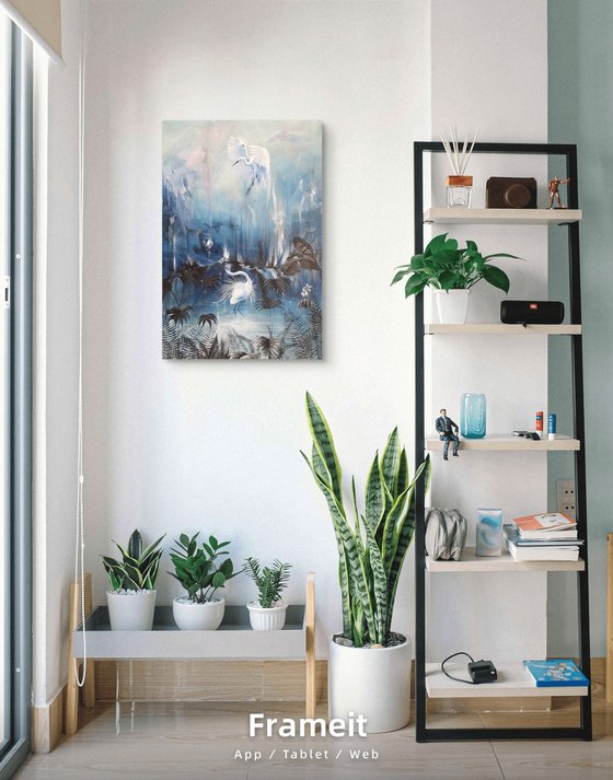 Abstract Birds Love Crystal chime