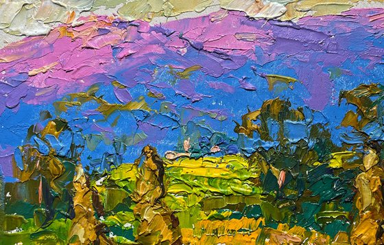 Haystack and mountains