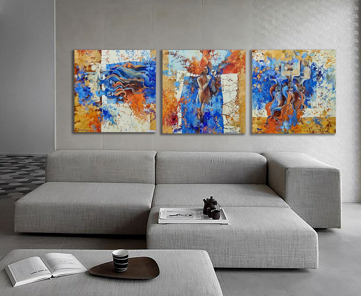 Oil Painting , Do Not Look. Series By Natalia Yampolskaia, 94 X 31, Artwork For Sale On Artfinder