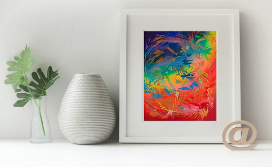 Abstract Rainbow with Gold