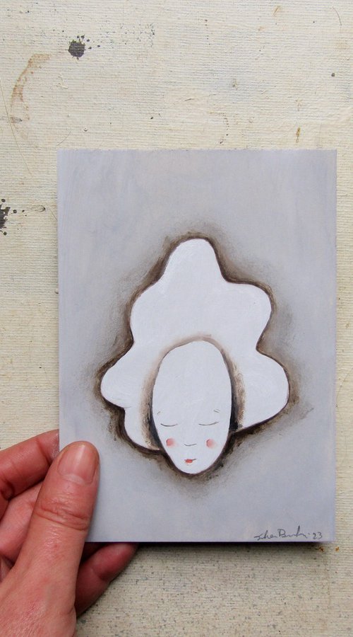A tiny woman with white hair by Silvia Beneforti