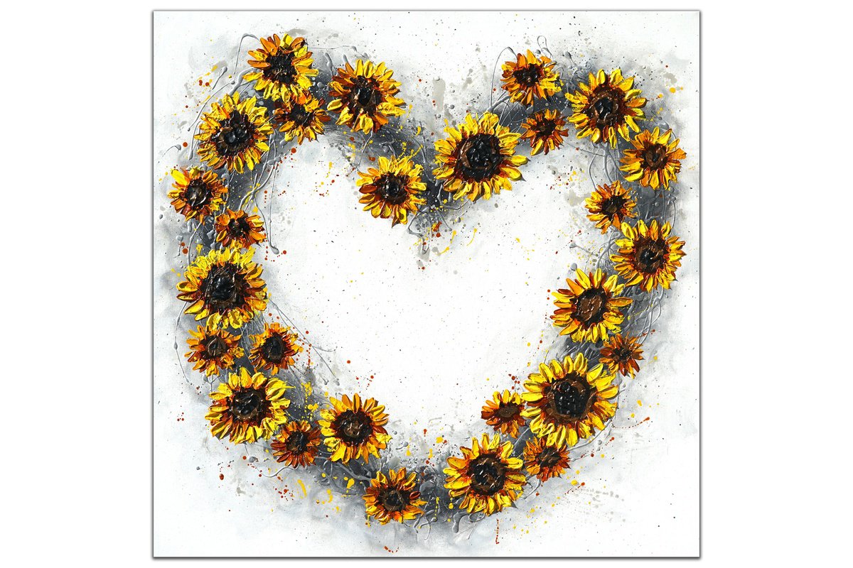 Organic Botanical Acrylic Painting By Amanda Dagg, 30 X 30, Heart Of Happiness, Original Artwork