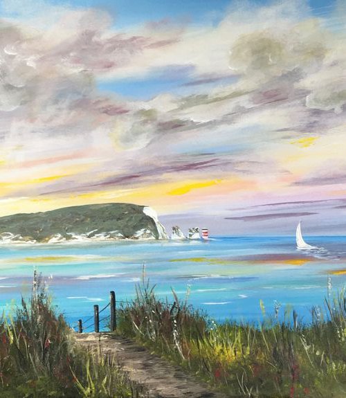 The Needles from Barton on Sea by Marja Brown