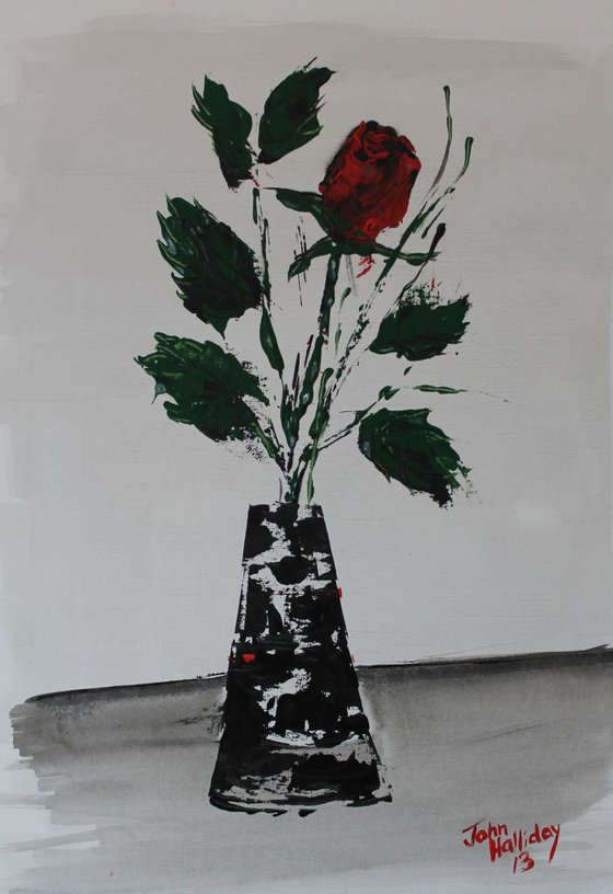 Red rose in a vase 2.