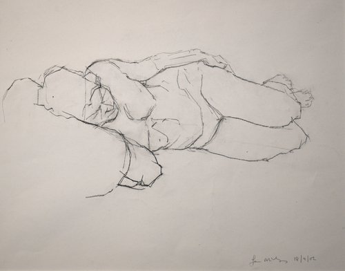 Study of a female Nude - Life Drawing No 445 by Ian McKay